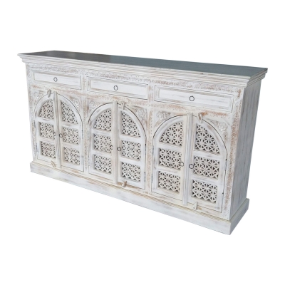 Wooden 3 Drawer 6 Door Arch  Design  Caved Sideboard 