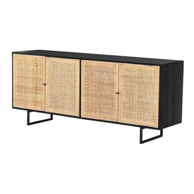 Wood & Cane 4 Door Sideboard