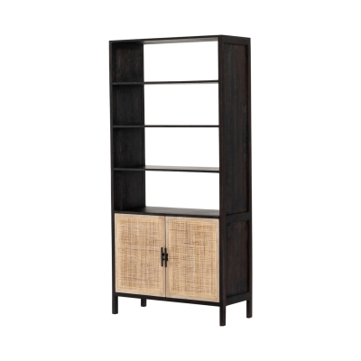 Wood & Cane Display Cabinet