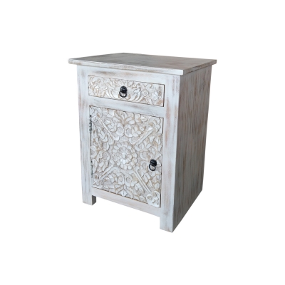 Wooden Carved Bedside Cabinet